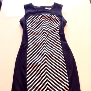 Calvin Klein Black & White Sheath Dress, Size 2